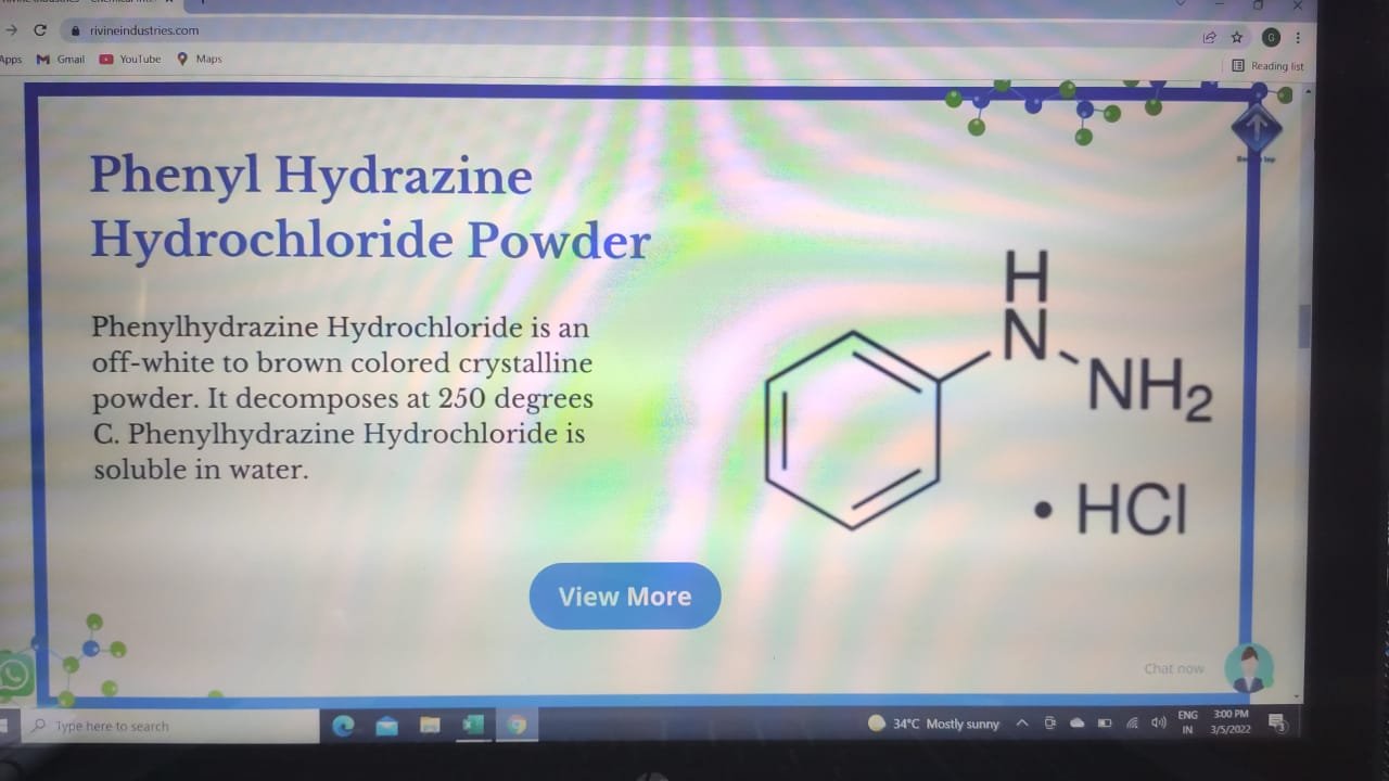 Phenyl Hydrazine reference visual